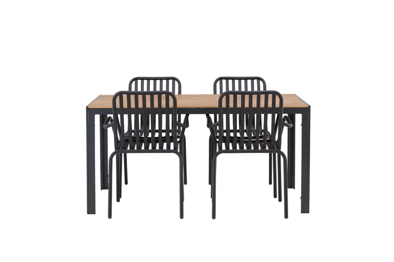 Break Matgrupp Utomhus 150 cm + 4 st Peking Karmstolar - Svart/Brun - Utemöbler & utemiljö - Utegrupp - Matgrupp utomhus
