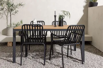 Break Matgrupp Utomhus 150 cm + 4 st Peking Karmstolar - Svart/Brun - Utemöbler & utemiljö - Utegrupp - Matgrupp utomhus