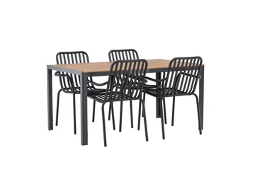 Break Matgrupp Utomhus 150 cm + 4 st Peking Karmstolar - Svart/Brun - Utemöbler & utemiljö - Utegrupp - Matgrupp utomhus