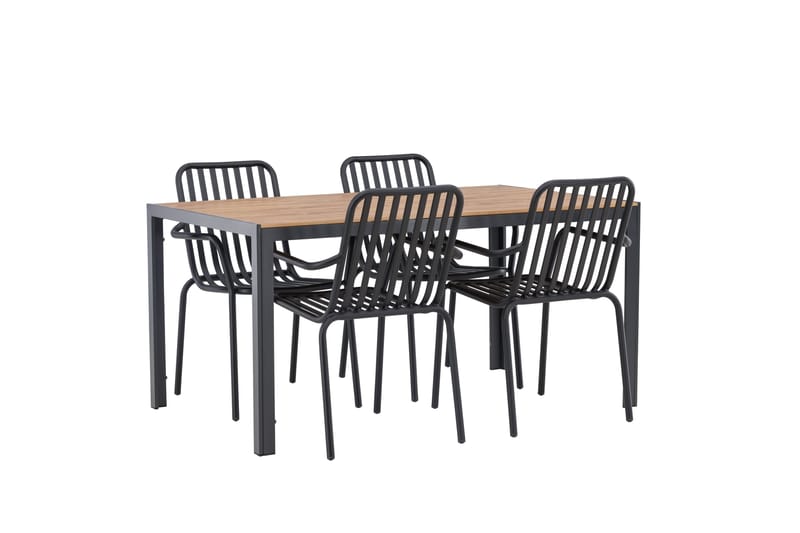 Break Matgrupp Utomhus 150 cm + 4 st Peking Karmstolar - Svart/Brun - Utemöbler & utemiljö - Utegrupp - Matgrupp utomhus