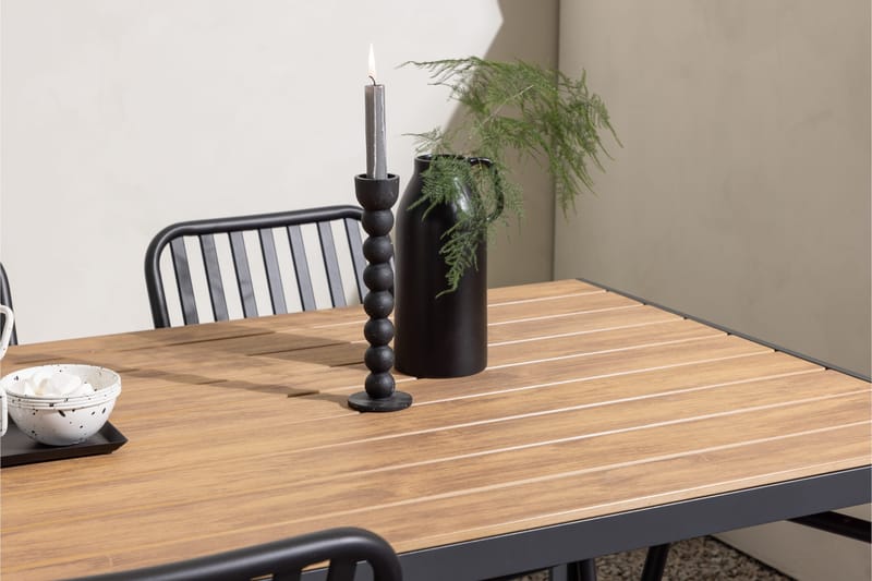 Break Matgrupp Utomhus 150 cm + 4 st Peking Karmstolar - Svart/Brun - Utemöbler & utemiljö - Utegrupp - Matgrupp utomhus