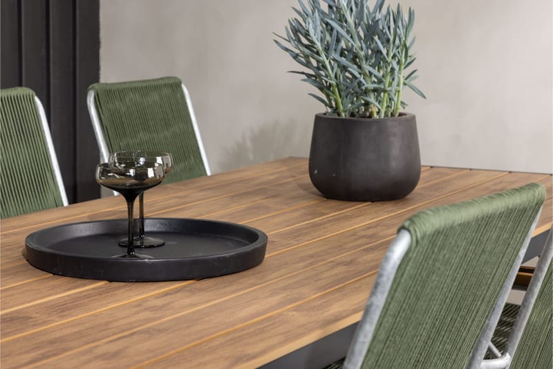 Break Matgrupp Utomhus 205 cm + 6 st Bois Karmstolar - Grön/Brun - Utemöbler & utemiljö - Utegrupp - Matgrupp utomhus