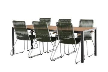 Break Matgrupp Utomhus 205 cm + 6 st Bois Karmstolar - Grön/Brun - Utemöbler & utemiljö - Utegrupp - Matgrupp utomhus