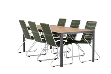Break Matgrupp Utomhus 205 cm + 6 st Bois Karmstolar - Grön/Brun - Utemöbler & utemiljö - Utegrupp - Matgrupp utomhus