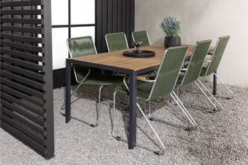 Break Matgrupp Utomhus 205 cm + 6 st Bois Karmstolar - Grön/Brun - Utemöbler & utemiljö - Utegrupp - Matgrupp utomhus