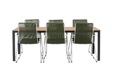 Break Matgrupp Utomhus 205 cm + 6 st Bois Karmstolar - Grön/Brun - Utemöbler & utemiljö - Utegrupp - Matgrupp utomhus