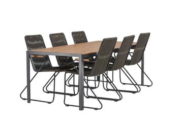 Break Matgrupp Utomhus 205 cm + 6 st Bois Karmstolar - Svart/Brun - Utemöbler & utemiljö - Utegrupp - Matgrupp utomhus
