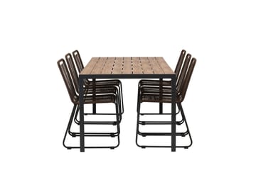 Break Matgrupp Utomhus 205 cm + 6 st Lindos Matstolar - Brun - Utemöbler & utemiljö - Utegrupp - Matgrupp utomhus