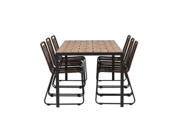 Break Matgrupp Utomhus 205 cm + 6 st Lindos Matstolar - Brun - Utemöbler & utemiljö - Utegrupp - Matgrupp utomhus