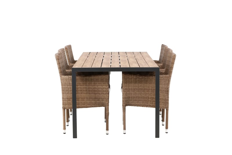 Break Matgrupp Utomhus 205 cm + 6 st Malina Karmstolar - Brun - Utemöbler & utemiljö - Utegrupp - Matgrupp utomhus