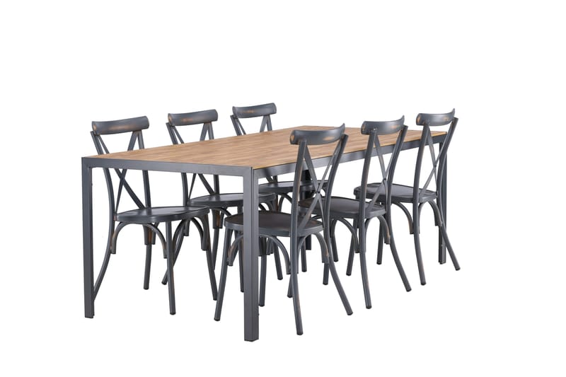 Break Matgrupp Utomhus 205 cm + 6 st Tablas Matstolar - Brun/Mörkgrå - Utemöbler & utemiljö - Utegrupp - Matgrupp utomhus
