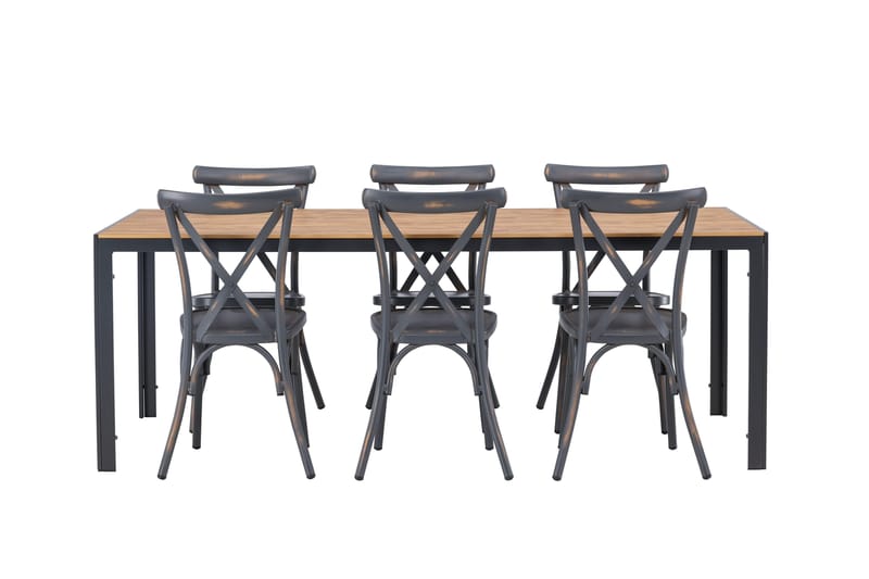 Break Matgrupp Utomhus 205 cm + 6 st Tablas Matstolar - Brun/Mörkgrå - Utemöbler & utemiljö - Utegrupp - Matgrupp utomhus