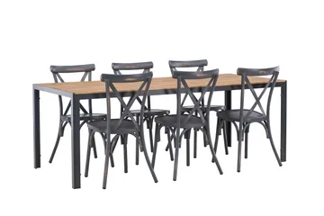 Break Matgrupp Utomhus 205 cm + 6 st Tablas Matstolar - Brun/Mörkgrå - Utemöbler & utemiljö - Utegrupp - Matgrupp utomhus