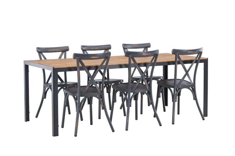 Break Matgrupp Utomhus 205 cm + 6 st Tablas Matstolar - Brun/Mörkgrå - Utemöbler & utemiljö - Utegrupp - Matgrupp utomhus