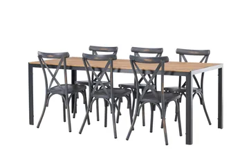 Break Matgrupp Utomhus 205 cm + 6 st Tablas Matstolar - Brun/Mörkgrå - Utemöbler & utemiljö - Utegrupp - Matgrupp utomhus