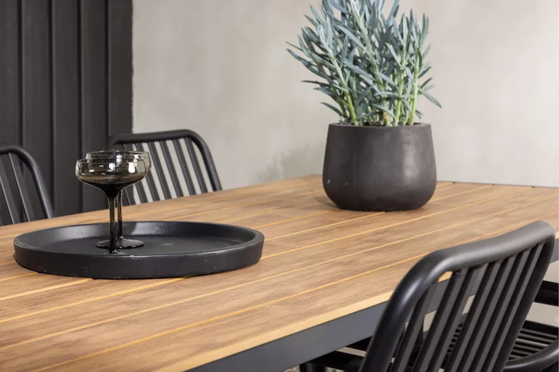 Break Matgrupp Utomhus 205 cm + 6 st Peking Karmstolar - Svart/Brun - Utemöbler & utemiljö - Utegrupp - Matgrupp utomhus