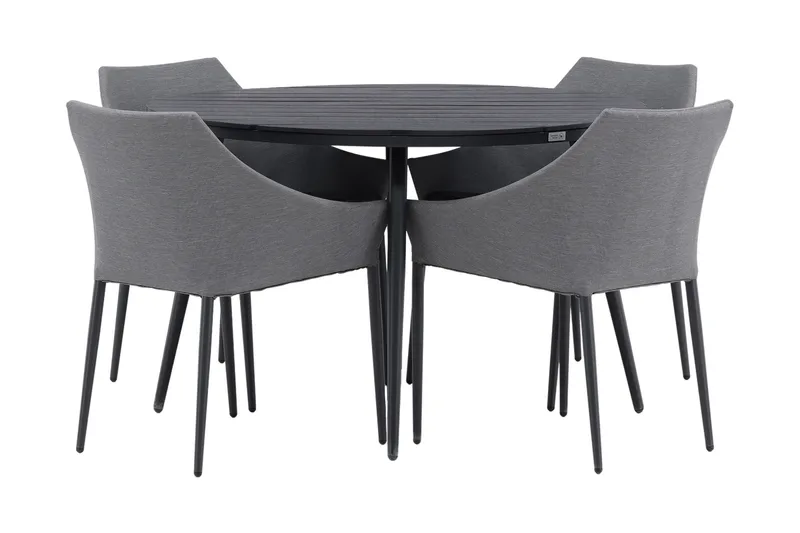 Break Matgrupp Utomhus Rund Ø120cm + 4 Spoga Matstolar, Beige/Grå