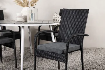 Break Matgrupp Utomhus Rund 120 cm + 4 Anna Matstol - Svart/Grå - Utemöbler & utemiljö - Utegrupp - Matgrupp utomhus