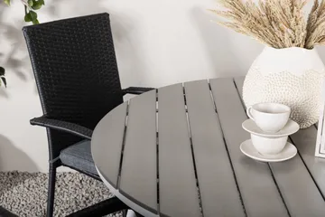 Break Matgrupp Utomhus Rund 120 cm + 4 Anna Matstol - Svart/Grå - Utemöbler & utemiljö - Utegrupp - Matgrupp utomhus