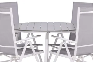 Break Matgrupp Utomhus Rund 120 cm + 4 Break Positionsstol - Vit/Grå - Utemöbler & utemiljö - Utegrupp - Matgrupp utomhus