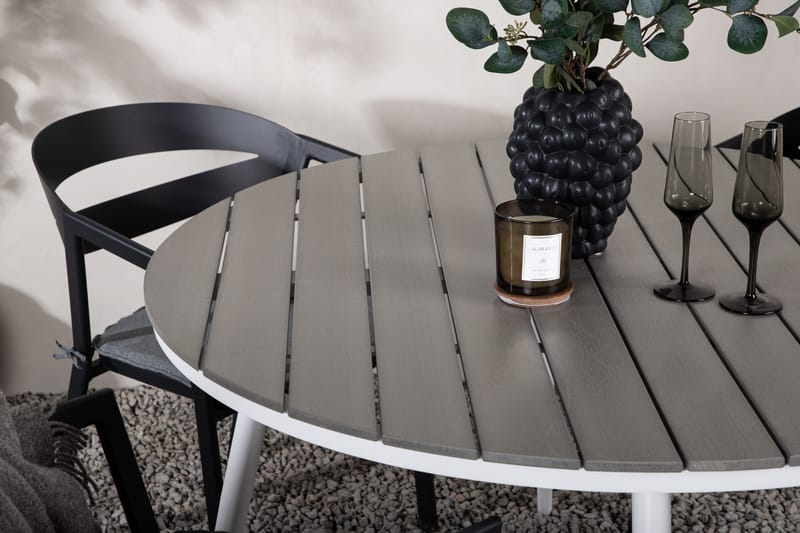 Break Matgrupp Utomhus Rund 120 cm + 4 Slit Matstol - Svart/Grå - Utemöbler & utemiljö - Utegrupp - Matgrupp utomhus