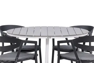 Break Matgrupp Utomhus Rund 120 cm + 4 Slit Matstol - Svart/Grå - Utemöbler & utemiljö - Utegrupp - Matgrupp utomhus