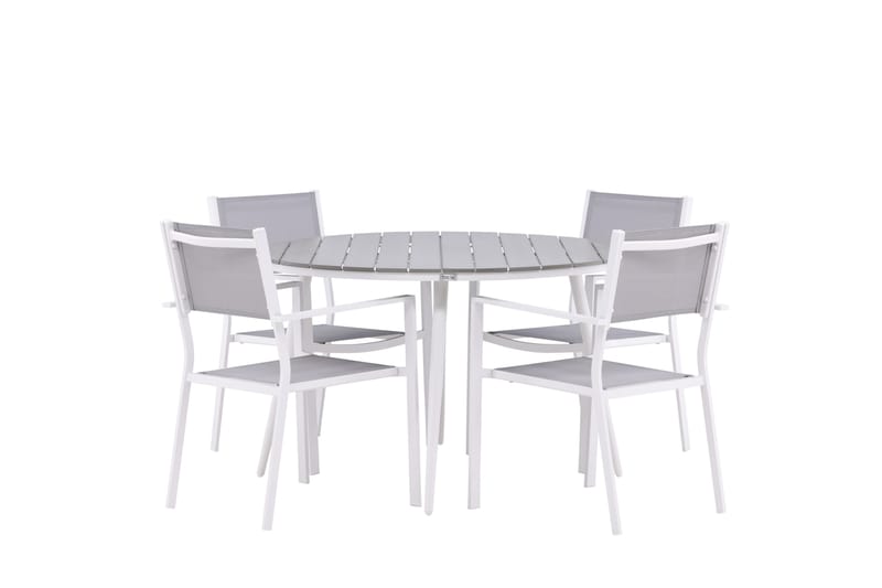 Break Matgrupp Utomhus Rund 120 cm + 4 st Copacabana Stolar - Vit - Utemöbler & utemiljö - Utegrupp - Matgrupp utomhus