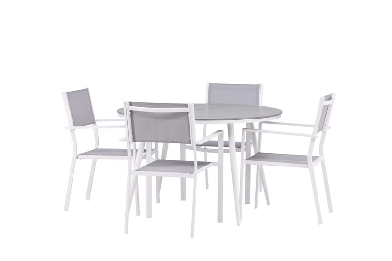 Break Matgrupp Utomhus Rund 120 cm + 4 st Copacabana Stolar - Vit - Utemöbler & utemiljö - Utegrupp - Matgrupp utomhus