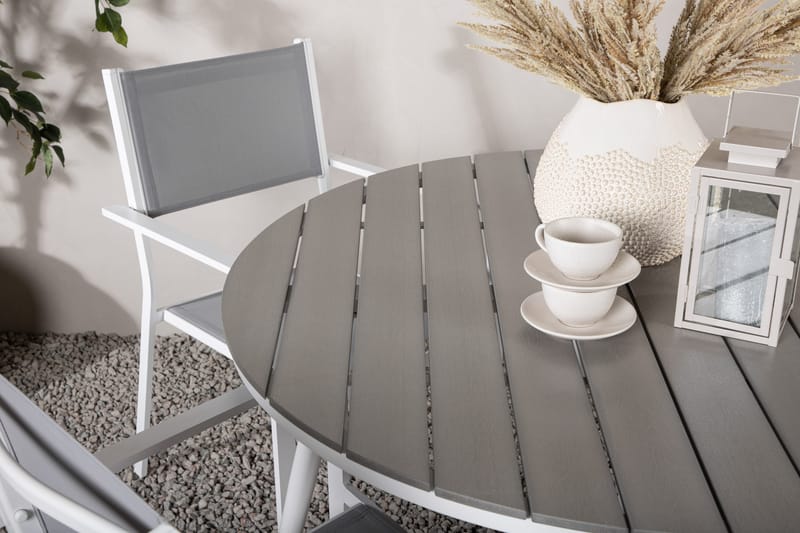 Break Matgrupp Utomhus Rund 120 cm + 4 st Copacabana Stolar - Vit - Utemöbler & utemiljö - Utegrupp - Matgrupp utomhus