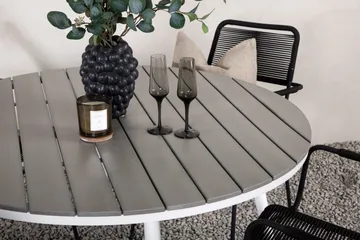 Break Matgrupp Utomhus Rund 120 cm 4 Lindos Karmstol - Svart/Grå - Utemöbler & utemiljö - Utegrupp - Matgrupp utomhus