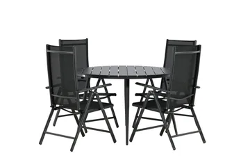 Break Matgrupp Utomhus Rund 120cm + 4 Break Positionsstol - Svart - Utemöbler & utemiljö - Utegrupp - Matgrupp utomhus