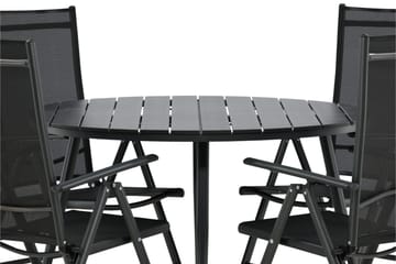 Break Matgrupp Utomhus Rund 120cm + 4 Break Positionsstol - Svart - Utemöbler & utemiljö - Utegrupp - Matgrupp utomhus