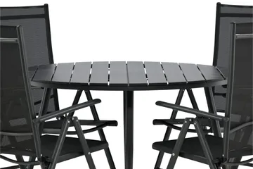Break Matgrupp Utomhus Rund 120cm + 4 Break Positionsstol - Svart - Utemöbler & utemiljö - Utegrupp - Matgrupp utomhus