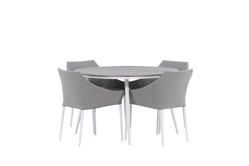 Break Matgrupp Utomhus Rund 150 cm + 4 Spoga Matstol - Vit/Grå - Utemöbler & utemiljö - Utegrupp - Matgrupp utomhus