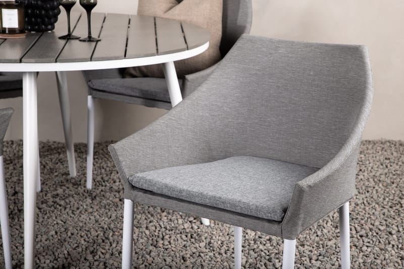 Break Matgrupp Utomhus Rund 150 cm + 4 Spoga Matstol - Vit/Grå - Utemöbler & utemiljö - Utegrupp - Matgrupp utomhus