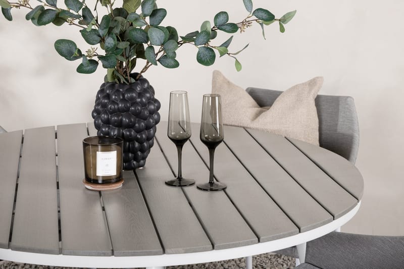 Break Matgrupp Utomhus Rund 150 cm + 4 Spoga Matstol - Vit/Grå - Utemöbler & utemiljö - Utegrupp - Matgrupp utomhus