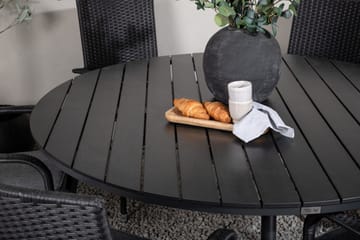 Break Matgrupp Utomhus Rund 150 cm + 6 Anna Matstol - Svart - Utemöbler & utemiljö - Utegrupp - Matgrupp utomhus