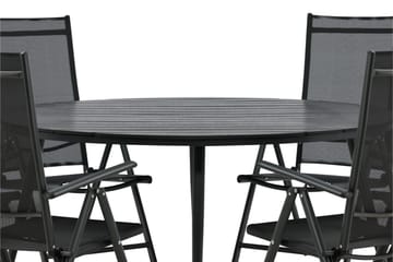 Break Matgrupp Utomhus Rund 150 cm + 6 Break Positionsstol - Svart - Utemöbler & utemiljö - Utegrupp - Matgrupp utomhus