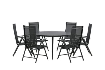 Break Matgrupp Utomhus Rund 150 cm + 6 Break Positionsstol - Svart - Utemöbler & utemiljö - Utegrupp - Matgrupp utomhus