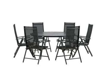 Break Matgrupp Utomhus Rund 150 cm + 6 Break Positionsstol - Svart - Utemöbler & utemiljö - Utegrupp - Matgrupp utomhus