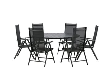 Break Matgrupp Utomhus Rund 150 cm + 6 Break Positionsstol - Svart - Utemöbler & utemiljö - Utegrupp - Matgrupp utomhus