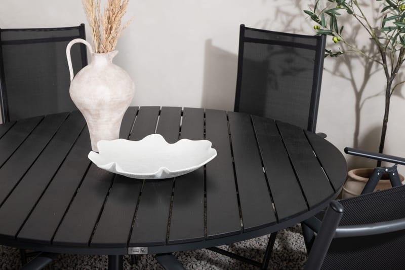 Break Matgrupp Utomhus Rund 150 cm + 6 Break Positionsstol - Svart - Utemöbler & utemiljö - Utegrupp - Matgrupp utomhus