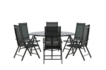 Break Matgrupp Utomhus Rund 150 cm + 6 Break Positionsstol - Svart - Utemöbler & utemiljö - Utegrupp - Matgrupp utomhus