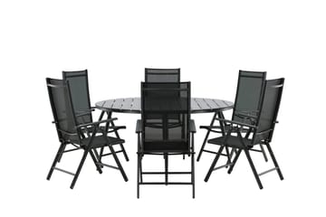 Break Matgrupp Utomhus Rund 150 cm + 6 Break Positionsstol - Svart - Utemöbler & utemiljö - Utegrupp - Matgrupp utomhus
