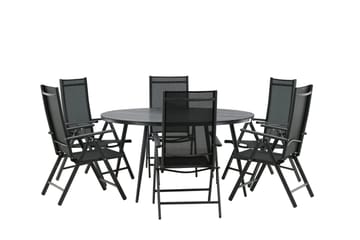 Break Matgrupp Utomhus Rund 150 cm + 6 Break Positionsstol - Svart - Utemöbler & utemiljö - Utegrupp - Matgrupp utomhus