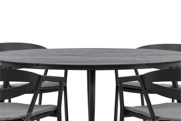 Break Matgrupp Utomhus Rund 150 cm + 6 Slit Matstol - Svart - Utemöbler & utemiljö - Utegrupp - Matgrupp utomhus