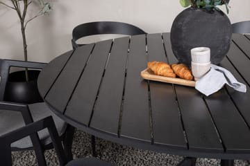 Break Matgrupp Utomhus Rund 150 cm + 6 Slit Matstol - Svart - Utemöbler & utemiljö - Utegrupp - Matgrupp utomhus