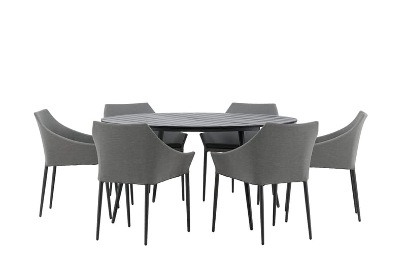 Break Matgrupp Utomhus Rund 150 cm + 6 Spoga Matstol - Svart - Utemöbler & utemiljö - Utegrupp - Matgrupp utomhus