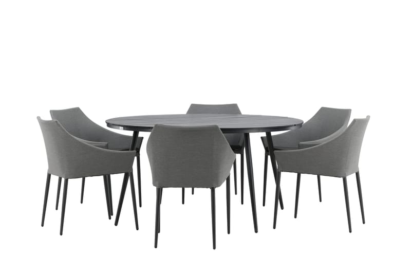 Break Matgrupp Utomhus Rund 150 cm + 6 Spoga Matstol - Svart - Utemöbler & utemiljö - Utegrupp - Matgrupp utomhus