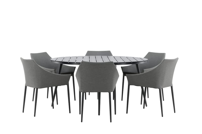 Break Matgrupp Utomhus Rund 150 cm + 6 Spoga Matstol - Svart - Utemöbler & utemiljö - Utegrupp - Matgrupp utomhus